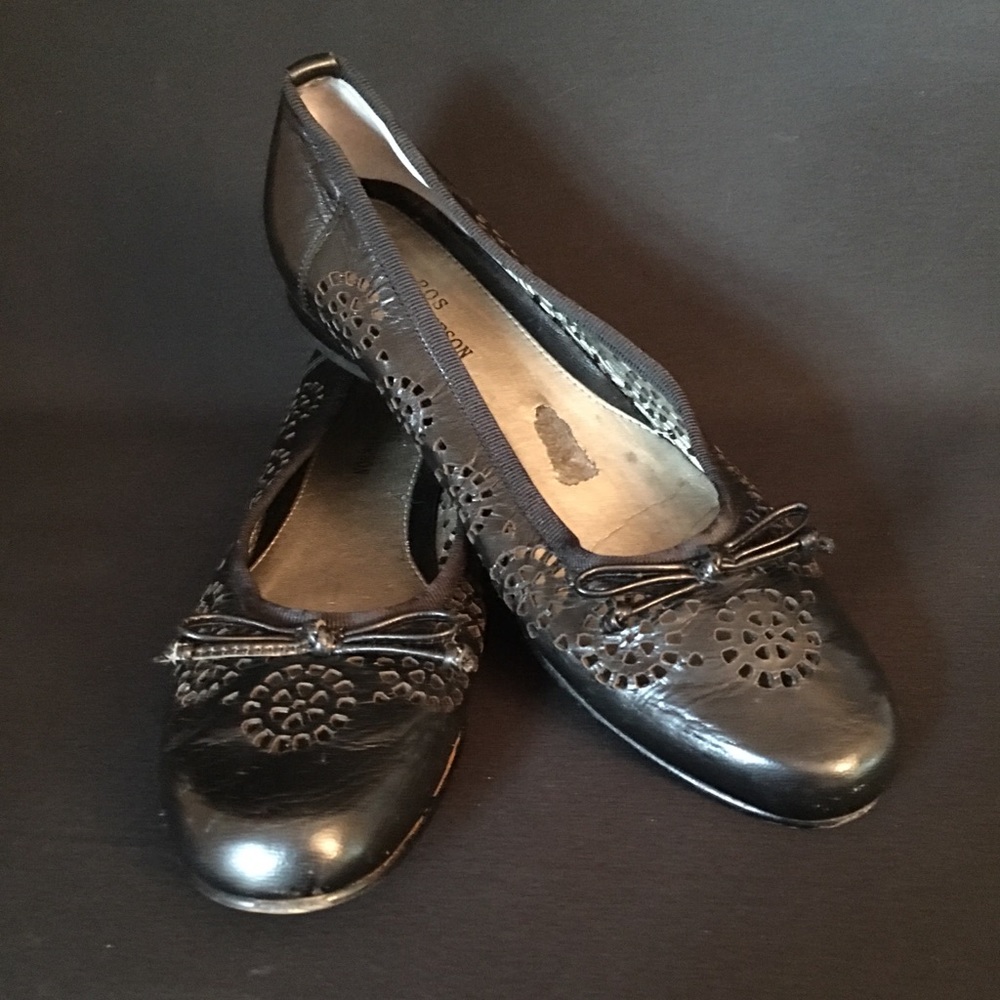 Ros Hommerson black leather flats-6N
